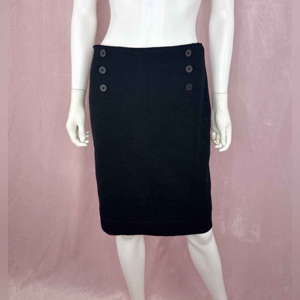 Saint James L’Atelier Womens Black Merino Wool Knit Pencil Skirt Size 6